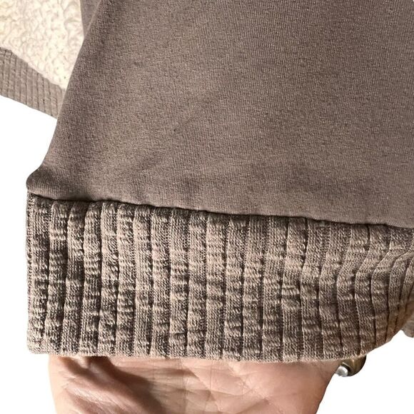 Anthropologie Splendid tan knit cream sherpa open front cardigan REVERSIBLE S - Picture 3 of 7